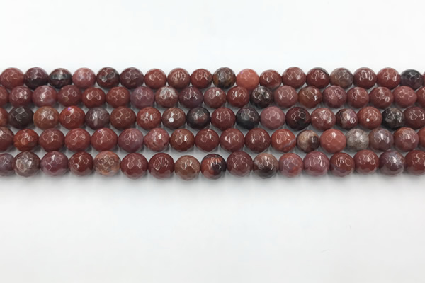 CAA3628 15.5 inches 4mm faceted round Portuguese agate beads