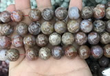 CAA3640 15.5 inches 12mm round flower agate beads wholesale