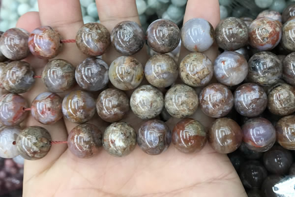 CAA3640 15.5 inches 12mm round flower agate beads wholesale