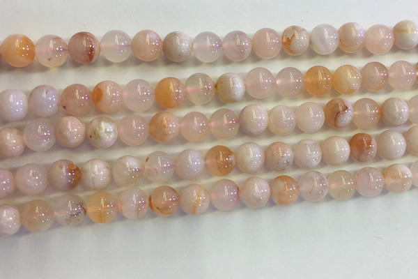 CAA3643 15.5 inches 6mm round sakura agate beads wholesale