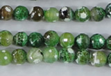 CAA375 15.5 inches 8mm faceted round fire crackle agate beads