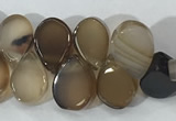 CAA3753 Top drilled 5*8mm flat teardrop line agate beads