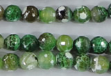 CAA376 15.5 inches 10mm faceted round fire crackle agate beads