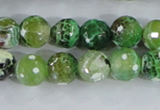 CAA378 15.5 inches 14mm faceted round fire crackle agate beads