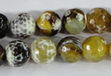 CAA381 15.5 inches 12mm faceted round fire crackle agate beads