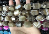 CAA3823 13*17mm - 18*22mm faceted nuggets line agate beads