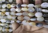 CAA3834 15.5 inches 10*14mm faceted oval montana agate beads