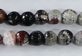 CAA386 15.5 inches 12mm faceted round fire crackle agate beads