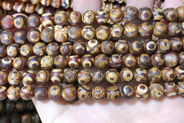 CAA3861 15 inches 8mm round tibetan agate beads wholesale