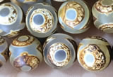 CAA3869 15 inches 8mm round tibetan agate beads wholesale