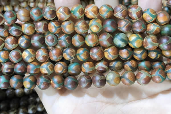 CAA3884 15 inches 8mm round tibetan agate beads wholesale