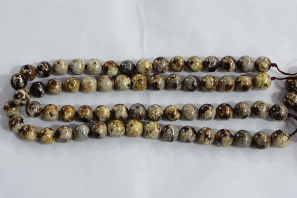 CAA392 15.5 inches 6mm round fire crackle agate beads wholesale