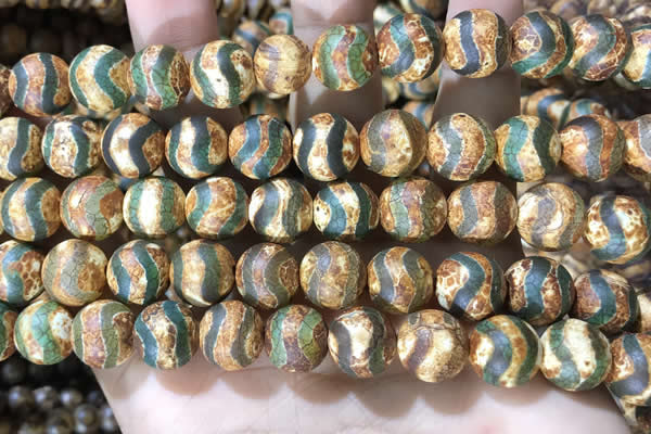 CAA3922 15 inches 12mm round tibetan agate beads wholesale