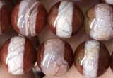 CAA3931 15 inches 8mm round tibetan agate beads wholesale