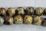 CAA395 15.5 inches 12mm round fire crackle agate beads wholesale