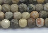 CAA3960 15.5 inches 4mm faceted round chrysanthemum agate beads