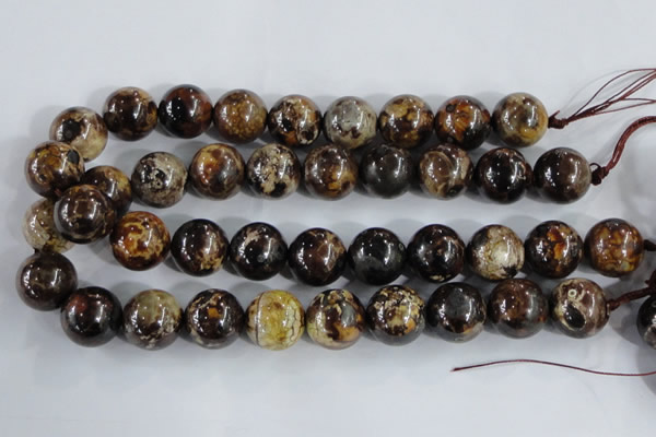 CAA398 15.5 inches 18mm round fire crackle agate beads wholesale