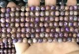 CAA4000 15.5 inches 4mm round purple crazy lace agate beads