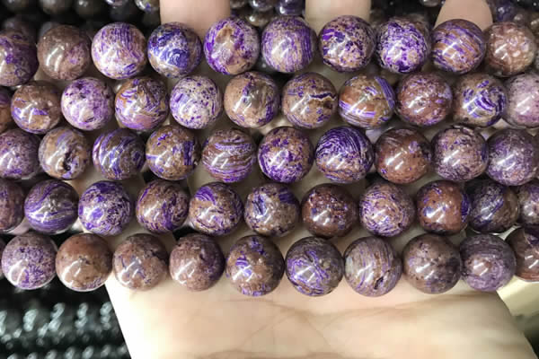 CAA4004 15.5 inches 12mm round purple crazy lace agate beads