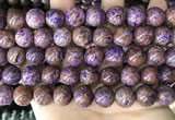 CAA4005 15.5 inches 14mm round purple crazy lace agate beads