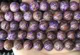 CAA4006 15.5 inches 16mm round purple crazy lace agate beads