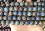 CAA4012 15.5 inches 12mm round blue crazy lace agate beads