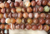 CAA4029 15.5 inches 12mm round line agate beads wholesale