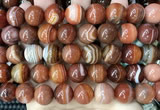 CAA4030 15.5 inches 14mm round line agate beads wholesale