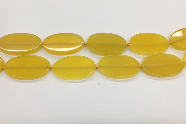 CAA4064 15.5 inches 30*50mm oval yellow agate gemstone beads