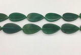 CAA4069 15.5 inches 30*50mm flat teardrop green agate gemstone beads