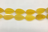 CAA4077 15.5 inches 30*50mm flat teardrop yellow agate gemstone beads