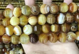 CAA4143 15.5 inches 14mm pumpkin line agate beads wholesale