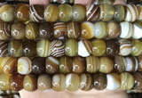 CAA4148 15.5 inches 10*13mm rondelle line agate beads wholesale