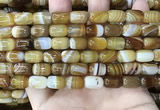 CAA4151 15.5 inches 8*12mm drum line agate beads wholesale