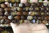 CAA4159 15.5 inches 10*14mm rice line agate beads wholesale