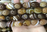 CAA4162 15.5 inches 15*20mm rice line agate beads wholesale