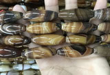 CAA4169 15.5 inches 14*40mm rice line agate beads wholesale