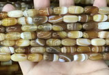 CAA4172 15.5 inches 7*14mm rice line agate beads wholesale