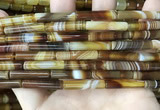 CAA4177 15.5 inches 5*24mm tube line agate beads wholesale