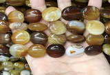 CAA4214 15.5 inches 15*20mm oval line agate beads wholesale