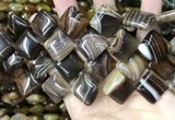 CAA4235 15.5 inches 18*18mm diamond line agate beads wholesale