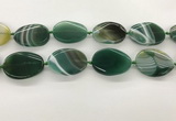 CAA4307 15.5 inches 30*40mm twisted oval line agate beads