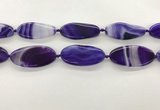 CAA4310 15.5 inches 25*50mm twisted oval line agate beads