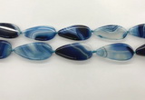 CAA4325 15.5 inches 25*50mm flat teardrop line agate beads