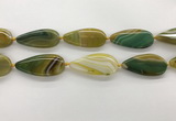 CAA4326 15.5 inches 25*50mm flat teardrop line agate beads