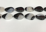 CAA4354 15.5 inches 25*35mm flat teardrop agate druzy geode beads