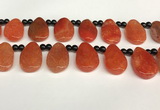 CAA4362 Top drilled 20*30mm freeform dragon veins agate beads