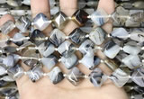 CAA4380 15.5 inches 12*12mm diamond Montana agate beads