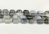 CAA4395 15.5 inches 15*20mm flat teardrop gray agate beads