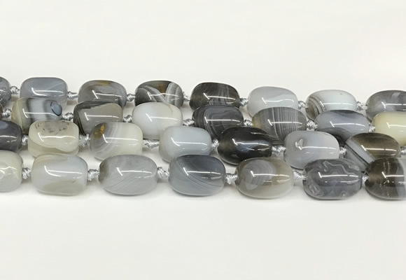 CAA4395 15.5 inches 15*20mm flat teardrop gray agate beads